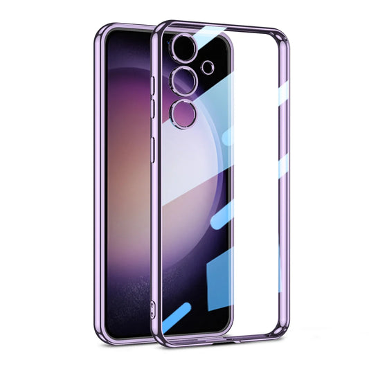 Samsung Galaxy S24 Plus Ultra-Thin Transparent Electroplating TPU Soft Case Cover-Purple