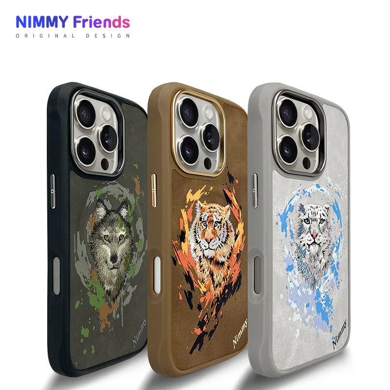 iPhone 16 Pro Nimmy Dazzling Embroidery MagSafe Back Cover Case - Panther