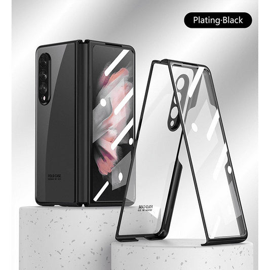 Samsung Galaxy Z Fold 3 Electroplated Transparent Camera Protection Case- Black