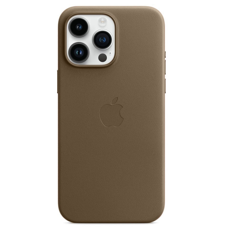 iPhone 14 Pro Leather Back Cover Case with MagSafe – Natural Titanium