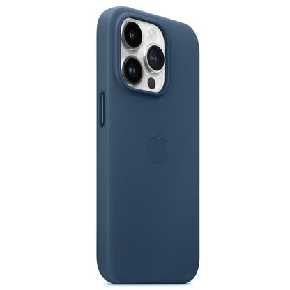 iPhone 15 pro Leather Back Cover Case with MagSafe – Cosmo Blue