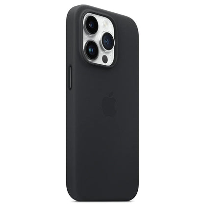 iPhone 15 pro Leather Back Cover Case with MagSafe – Black