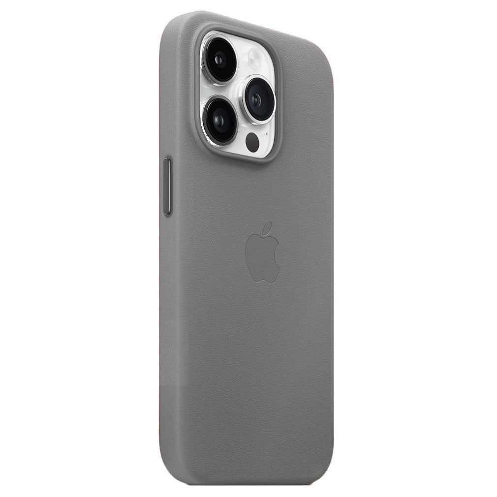 iPhone 15 Pro Max Leather Back Cover Case with MagSafe – Dark Gray