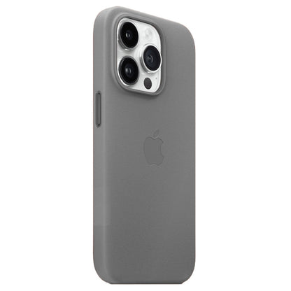 iPhone 15 pro Leather Back Cover Case with MagSafe – Dark Gray