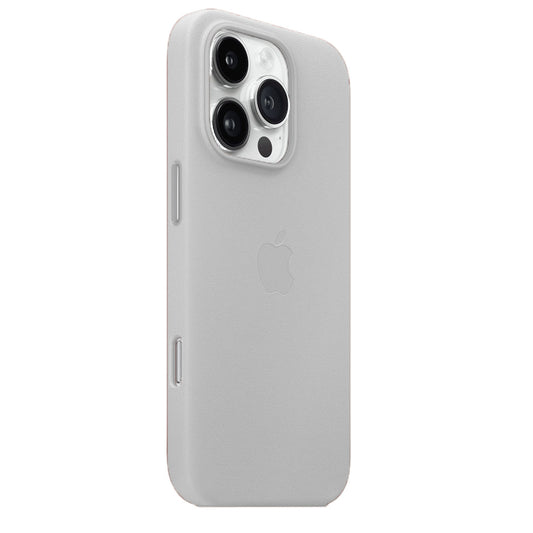 iPhone 16 Pro Max Leather Back Cover Case - Off White