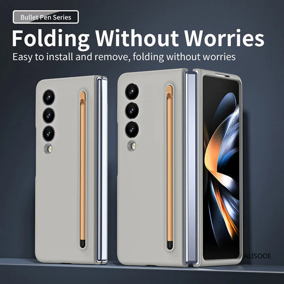 Samsung Galaxy Z Fold Skin Feel Slim Matte Case with Stylus Sand