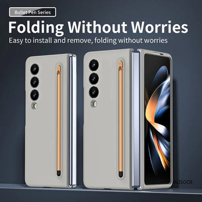 Samsung Galaxy Z Fold 5 Skin Feel Slim Matte Case with Stylus - Sand