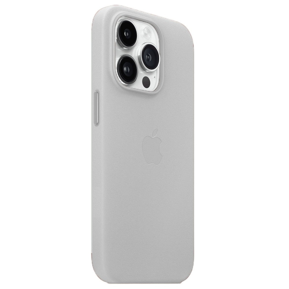 iPhone 15 Pro Max Leather Back Cover Case with MagSafe – Gray