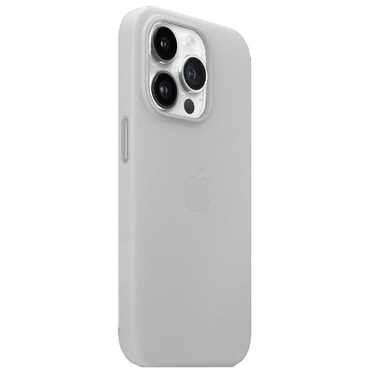 iPhone 15 pro Leather Back Cover Case with MagSafe – Gray