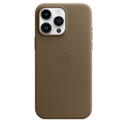 iPhone 15 Pro Max Leather Case with Magsafe & IC Animation - Natural Titanium