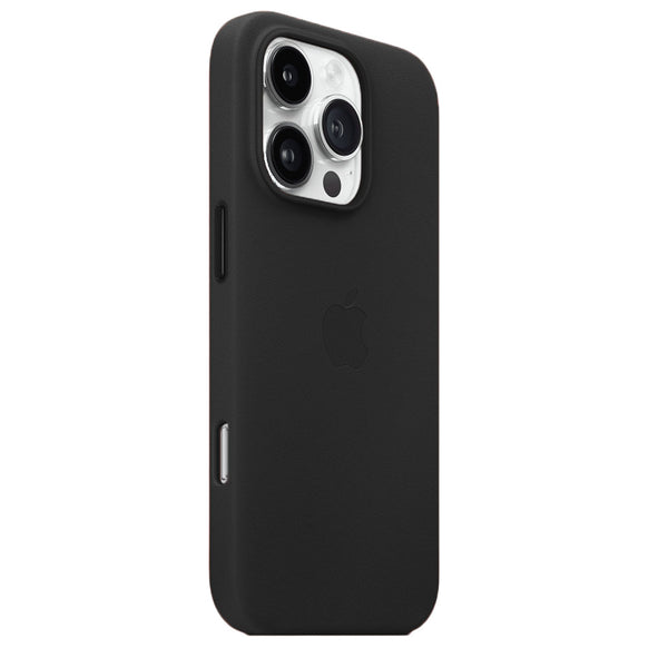 Apple iPhone 16 Pro Leather Back Cover Case - Black