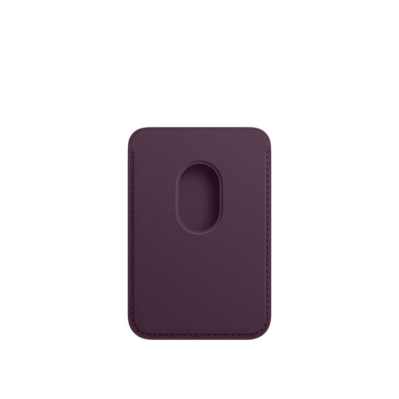 Leather MagSafe Wallet – Slim Magnetic Card Holder for iPhone - Dark Purple