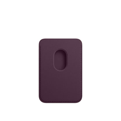 Leather MagSafe Wallet – Slim Magnetic Card Holder for iPhone - Dark Purple