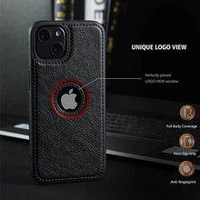 iPhone 13 Pro Classic PU Leather Case with Logo Cut - Black