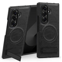 Samsung Galaxy Z Fold7 Leather Case with MagSafe & Kickstand - Black