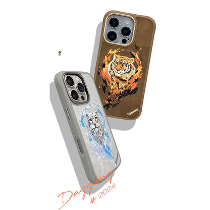 iPhone 16 Pro Nimmy Dazzling Embroidery MagSafe Back Cover Case - Panther