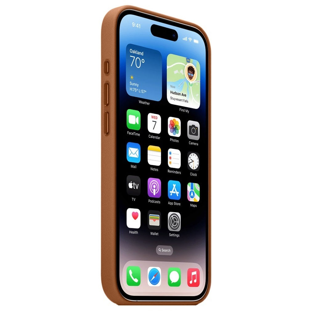 iPhone 14 Pro Leather Back Cover Case with MagSafe – Saddle
