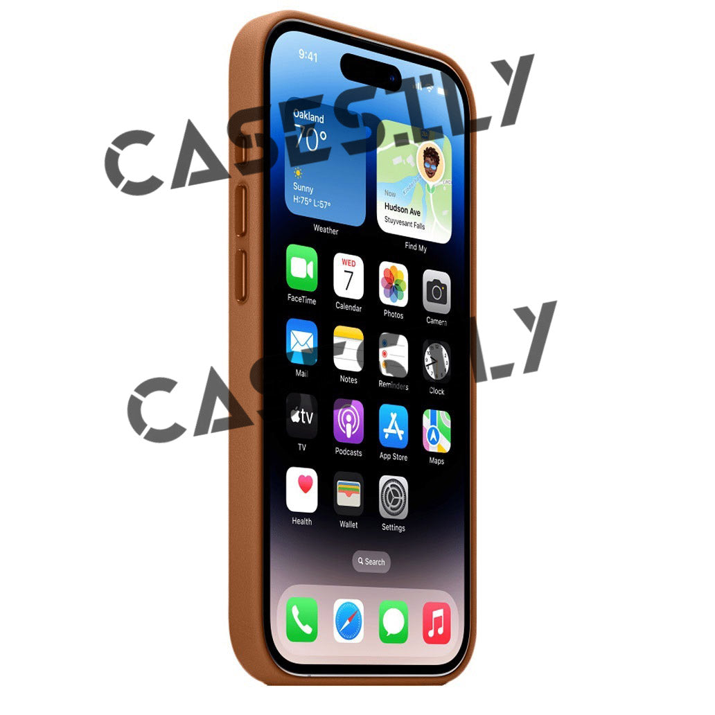 iPhone 16 Leather Back Cover Case - Saddle Brown