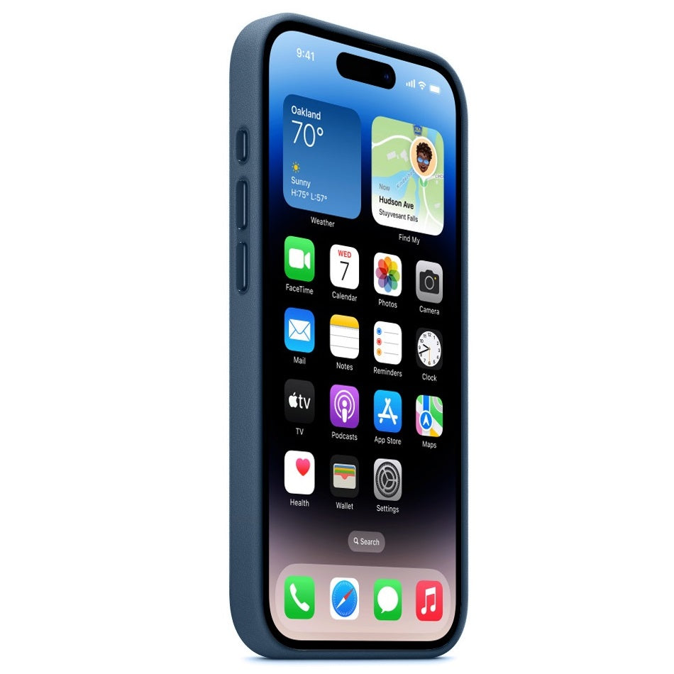iPhone 15 pro Leather Back Cover Case with MagSafe – Cosmo Blue