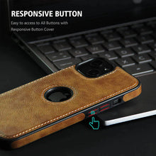 iPhone 13 Pro Classic PU Leather Case with Logo Cut - Brown