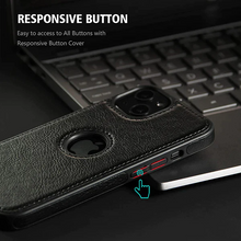 iPhone 13 Pro Classic PU Leather Case with Logo Cut - Black