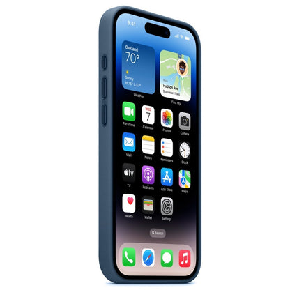 iPhone 15 Pro Max Leather Back Cover Case with MagSafe – Cosmo Blue
