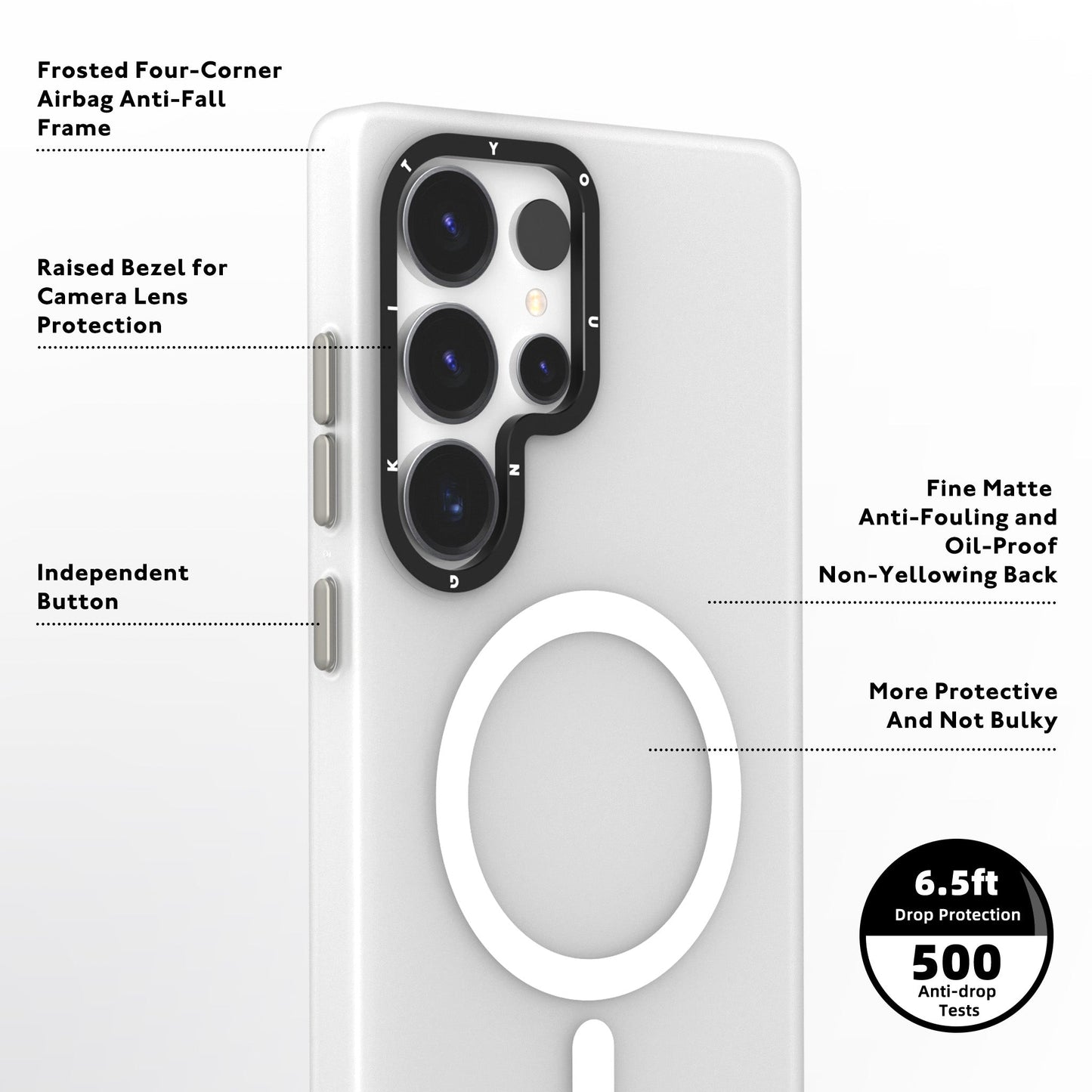 Samsung Galaxy S25 Ultra YOUNGKIT Hidden Sand Matte Case with Magsafe - White