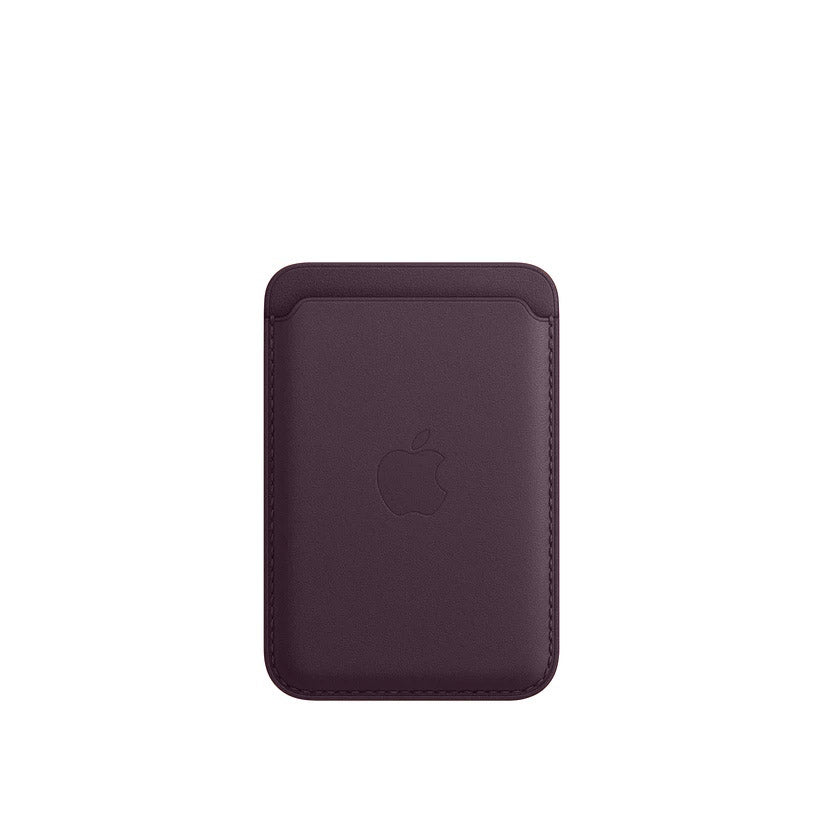 Leather MagSafe Wallet – Slim Magnetic Card Holder for iPhone - Dark Purple