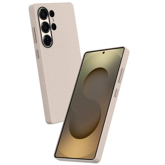 Samsung Galaxy S25 Ultra Kzdoo Noble Series Slim Leather Case - Beige