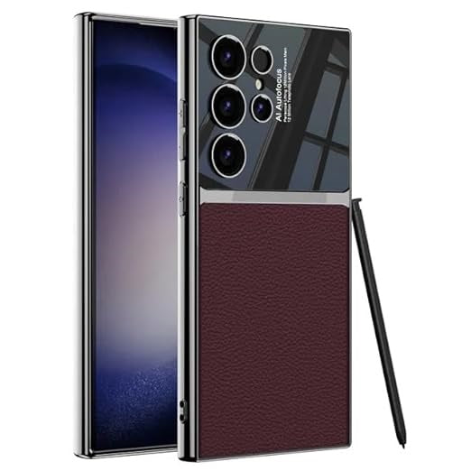 Samsung S24 Ultra Gkk Half Synthetic Leather Electroplating Camera Shing Case