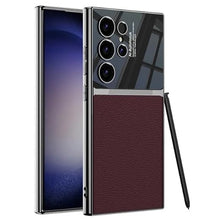 Samsung S24 Ultra Gkk Half Synthetic Leather Electroplating Camera Shing Case