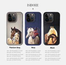 Santa Barbara Isidor Series Genuine Leather Case for iPhone 15 Pro Max - Titanium
