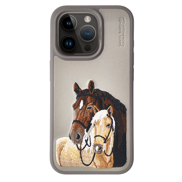 Santa Barbara Isidor Series Genuine Leather Case for iPhone 15 Pro Max - Titanium