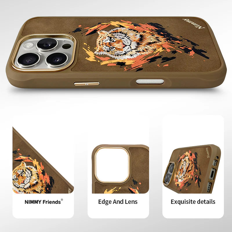 iPhone 16 Pro Nimmy Dazzling Embroidery MagSafe Back Cover Case - Husky