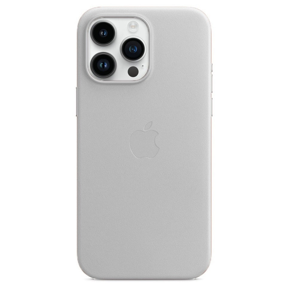 iPhone 15 pro Leather Back Cover Case with MagSafe – Gray
