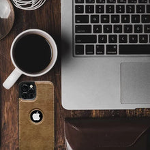 iPhone 13 Pro Classic PU Leather Case with Logo Cut - Brown