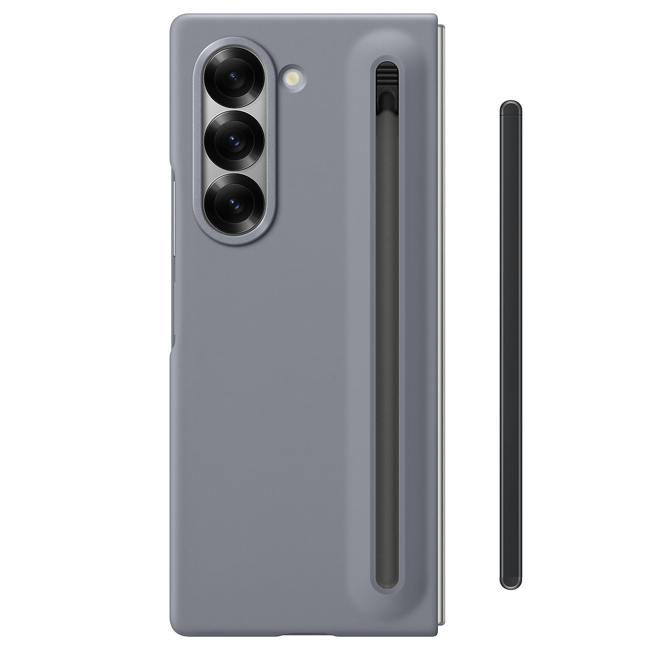 Samsung Galaxy Z Fold 6 Skin Feel S Pen Case with Front Glass Protection & Stylus - Gray