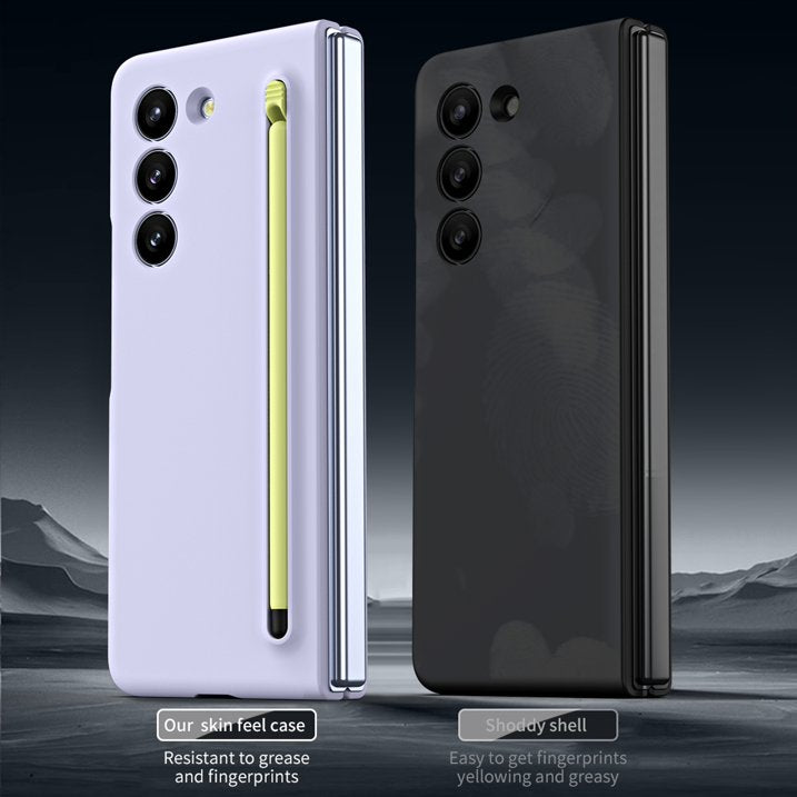 Samsung Galaxy Z Fold 5 Skin Feel Slim Matte Case with Stylus - Purple
