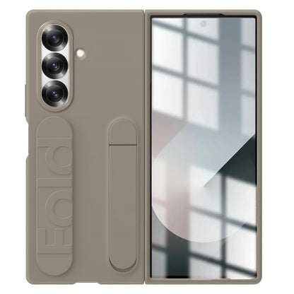 Samsung Galaxy Z Fold7 Skin Feel Case with Silicon Band & Kickstand - Sand