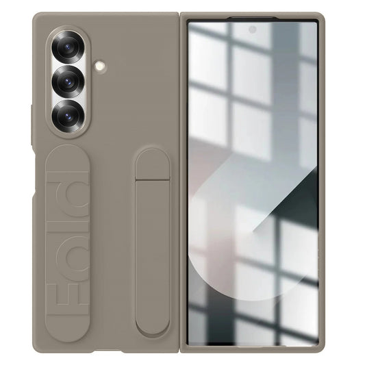 Samsung Galaxy Z Fold7 Skin Feel Case with Silicon Band & Kickstand - Sand