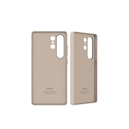 Samsung Galaxy S25 Ultra Kzdoo Noble Series Slim Leather Case - Beige