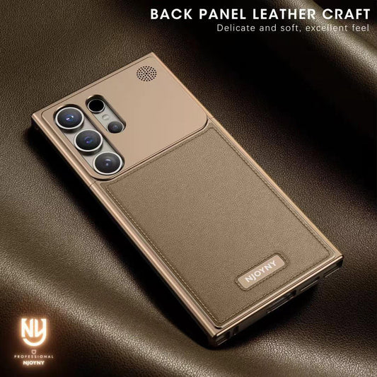 Samsung Galaxy S24 Ultra Aero Flex Metal Frameless Leather Case with Built-in Magsafe & Aroma - Desert