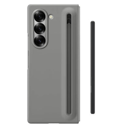 Samsung Galaxy Z Fold6 Slim Skin Feel S Pen Case with Front Glass Protection & Stylus - Gray