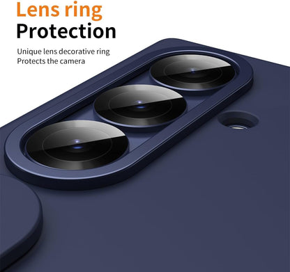 Samsung Galaxy Z Fold7 Skin Feel Case with Silicon Band, Stand & HInge Protection - Blue