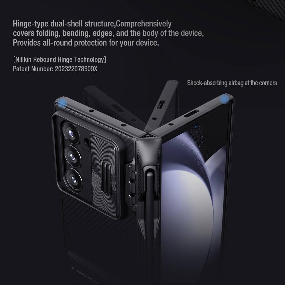 Samsung Galaxy Z Fold6 Nillkin Cam-Shield Pro Case with S Pen Holder - Black
