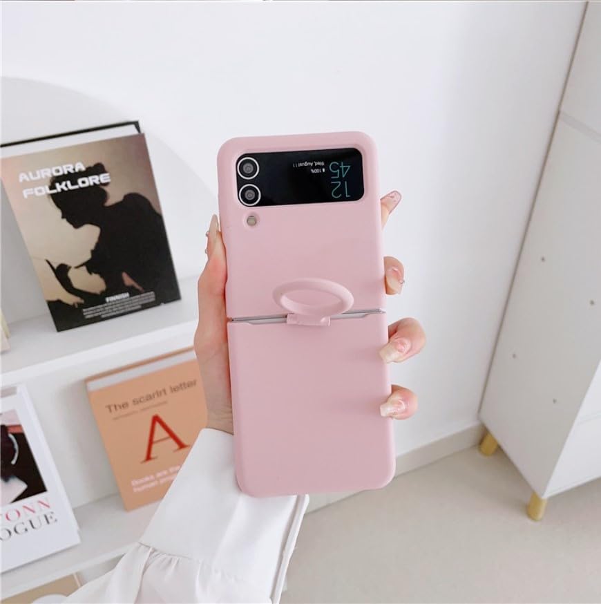 Samsung Galaxy Z Flip 4 Silicon Case Liquid Silicon Inner Fabric with Logo-Pink