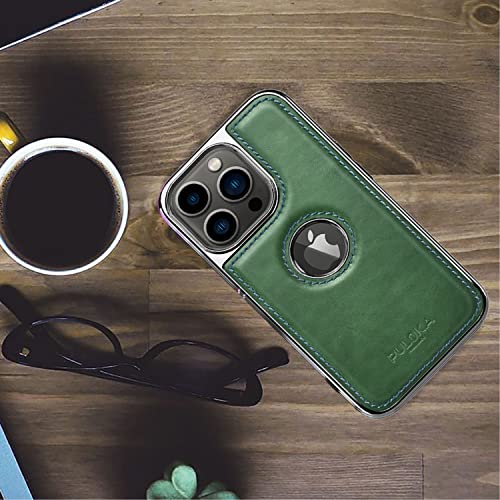 iPhone 15 Pro Max Premium Quality Luxurious Leather Case - Green