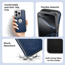 iPhone 13 Pro Luxurious Chrome Leather Case - Blue