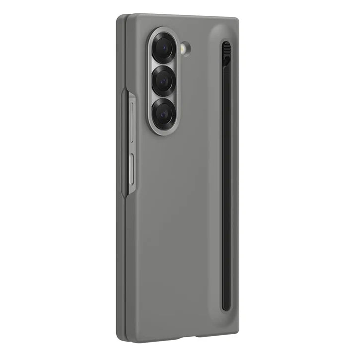 Samsung Galaxy Z Fold6 Slim Skin Feel S Pen Case with Front Glass Protection & Stylus - Gray