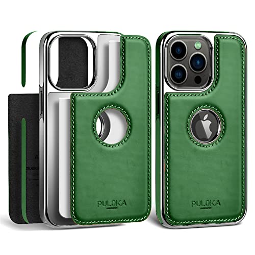 iPhone 15 Pro Max Premium Quality Luxurious Leather Case - Green